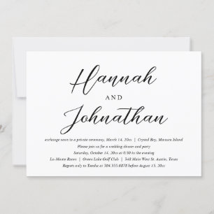 Invitation Fête et dîner de mariage en fuite