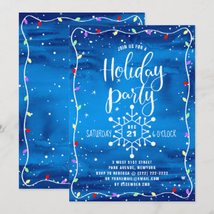 Invitation Fête Festivale de l'Aquarelle bleue Noël