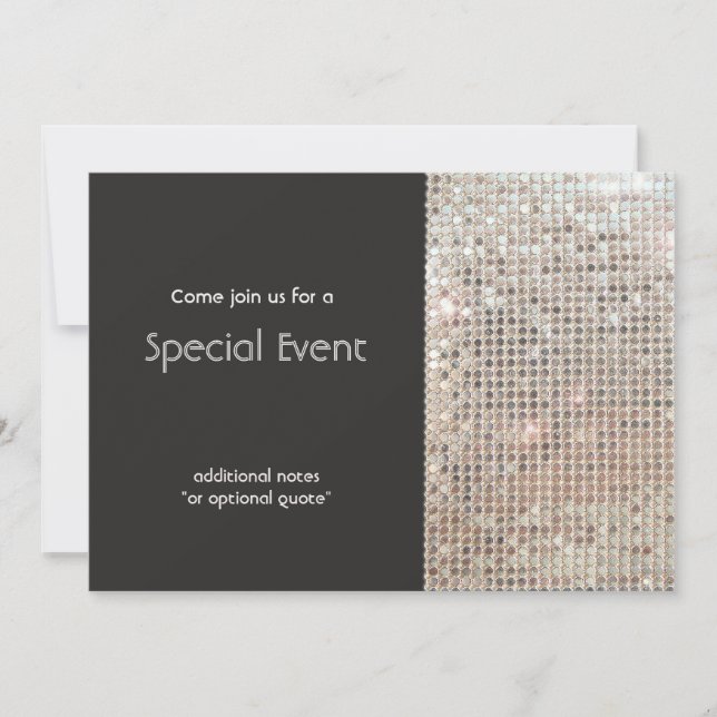 Invitation Fête festive à paillettes argentées scintillantes (Devant)
