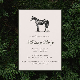 Invitation Fête festive de Noël à plaid de cheval