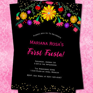 Invitation Fête Fête Florale Mexicaine Anniversaire