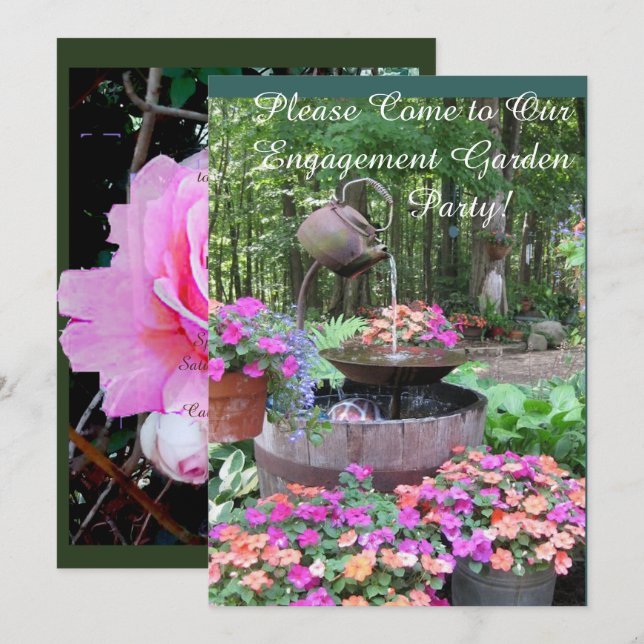 INVITATION FÊTE FIANÇAILLES GARDEN (Devant / Derrière)