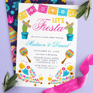 Invitation Fête Florale de Mariage pour Couples Mexicains