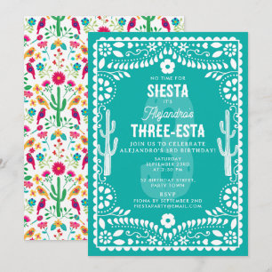 Invitation Fête Florale Mexicaine Salle Trois-Esta 3e Anniver