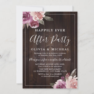 Invitation Fête florale rose mauve rustique pour toujours