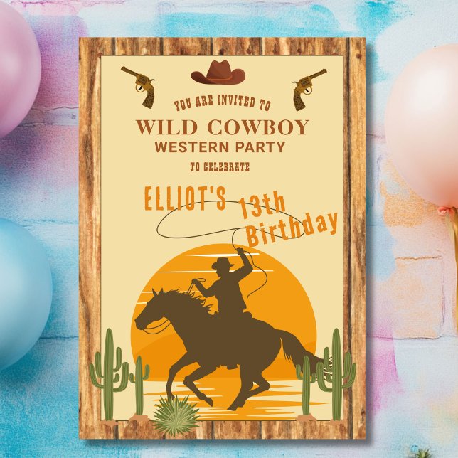 Invitation Fête folle de cowboy occidental (Créateur téléchargé)