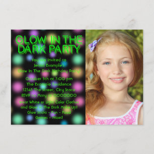 Invitation Fête Glow Party Neon Lumière Dansante Anniversaire