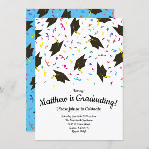 Invitation Fête Graduation Party Colorful