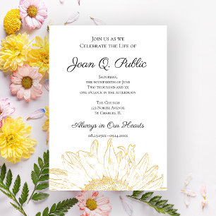 Invitation Fête Graphique de tournesol jaune de la vie