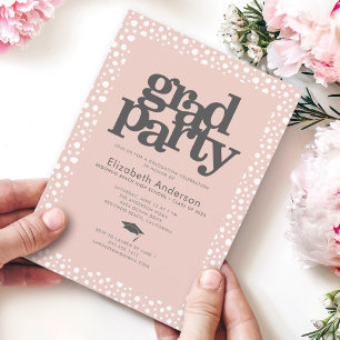 Invitation Fête grasse rose vif audacieuse typographie modern