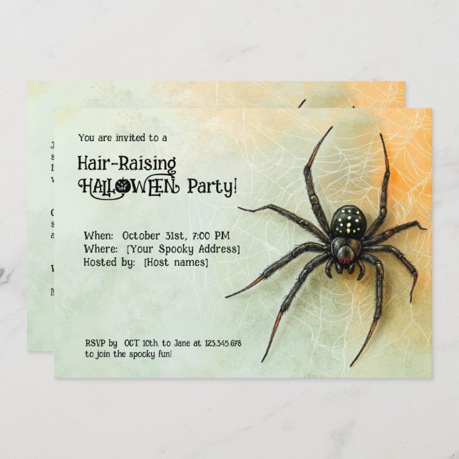 Invitation Fête HALLOWEEN HALLOWEEN ! (Devant / Derrière)