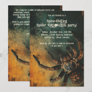 Invitation 🕷️ Fête HALLOWEEN Spider Chilling