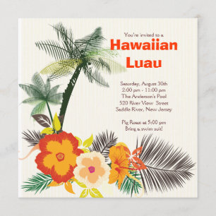 Invitation Fête Hawaiian Luau