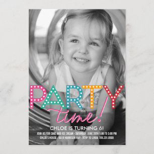 Invitation Fête Heure Photo Anniversaire