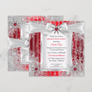Invitation Fête Hivernale de la Merveilleuse Neige Rouge en F