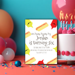 Invitation Fête Hotdogs Moutarde Ketchup BBQ Diggity