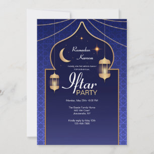 Invitation Fête Iftar en Bleu