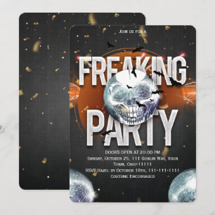 Invitation Fête Incroyable Halloween Disco Crâne