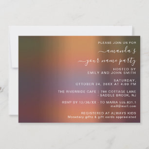 Invitation Fête Maison Abstrait Bronzé Ombré Fumé