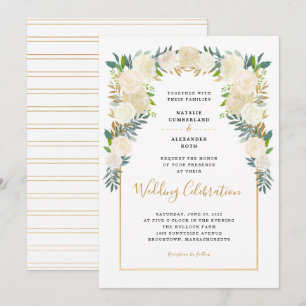 Invitation Fête mariage tendance White Floral Peonies