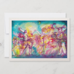 Invitation FÊTE MASQUÉE,Masques de Mardi Gras,Danse,Musique