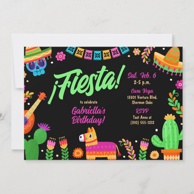 Invitation Fête mexicaine (Devant)