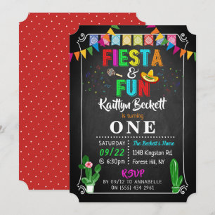 Invitation Fête mexicaine & Amusement 1er anniversaire Invita
