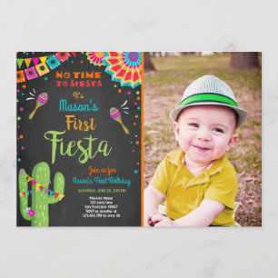 Invitation Fête mexicaine Anniversaire Cactus Boy
