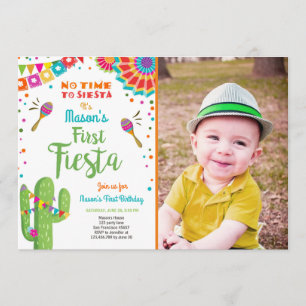 Invitation Fête mexicaine Anniversaire Cactus Boy