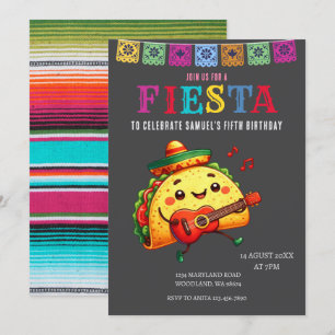 Invitation Fête mexicaine Chalkboard Anniversaire