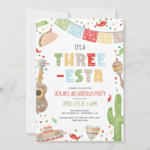 Invitation Fête mexicaine des trois esta 3e anniversaire