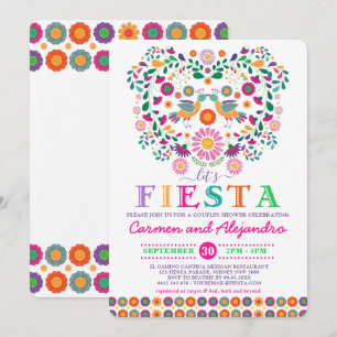 Invitation Fête Mexicaine Florale Mixte pour la Future Mariée
