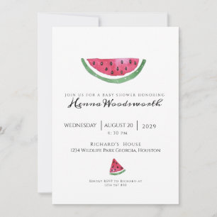 Invitation Fête minimale Pastèque Douce Fille Été Baby Shower