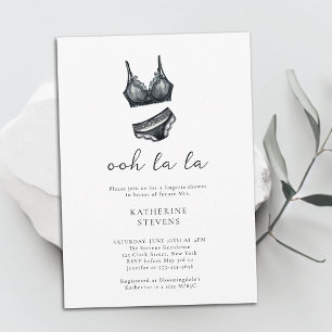 Invitation Fête minimaliste de lingerie Ooh La Fête des marié