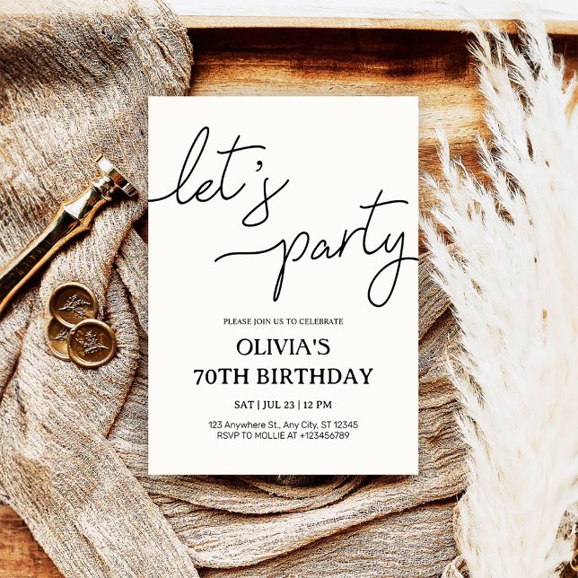 Invitation Fête moderne 70e anniversaire (Créateur téléchargé)