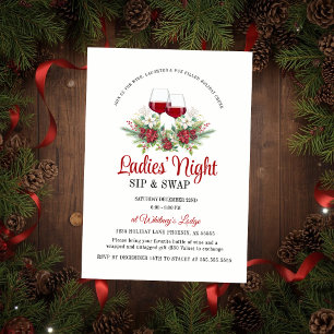 Invitation Fête moderne amusante de Noël Sip & Swap Cocktail