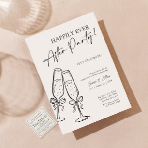 Invitation Fête Moderne de Champagne Heureux à Tout Jamais