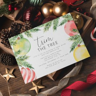 Invitation Fête moderne de décoration du sapin de Noël
