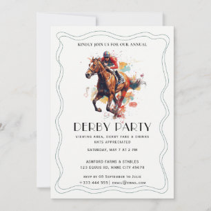 Invitation Fête moderne de derby de chevaux de course invitat