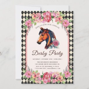 Invitation Fête moderne de derby de course de chevaux équestr