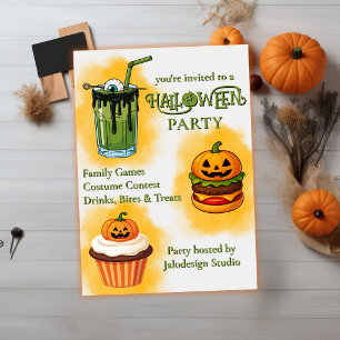 Invitation Fête moderne de Halloween d'entreprise mignonne