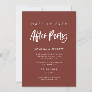 Invitation Fête moderne élégante en terracotta pour un bonheu