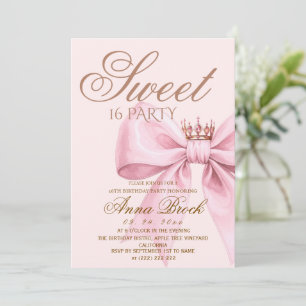 Invitation Fête Moderne Glamour Rose Pâle Sweet 16