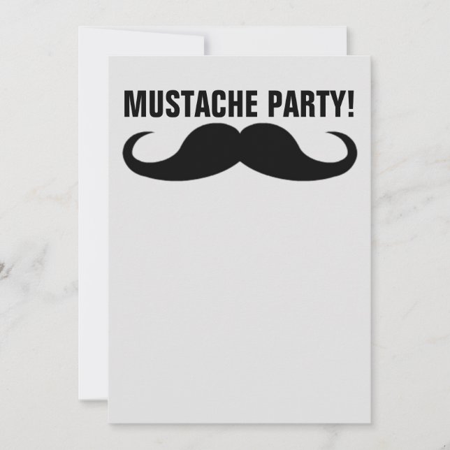 INVITATION FÊTE MUSTACHE !INVITATIONS. VOUS PERSONNALISEZ (Devant)