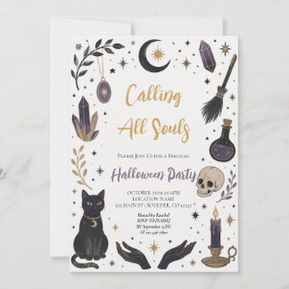 Invitation Fête Mystique et Ensorcelante d'Halloween
