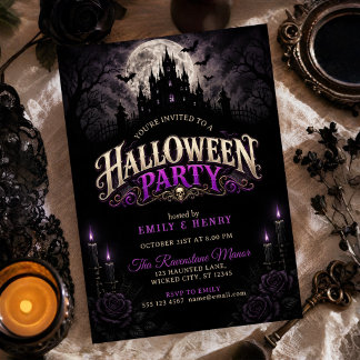 Invitation Fête Mystique et Sombre de Halloween dans un Style