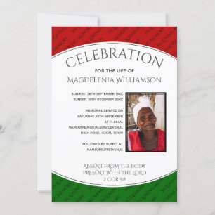 Invitation FÊTE PANafricaine DE LA VIE Photo Funérailles