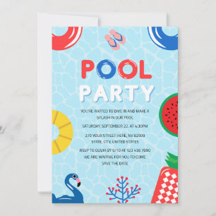 Invitation Fête patriotique du 4 juillet au bord de la piscin