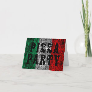 Invitation fête pizza (drapeau italien)