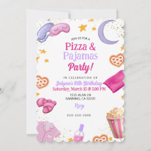Invitation Fête Pizza & Pyjama